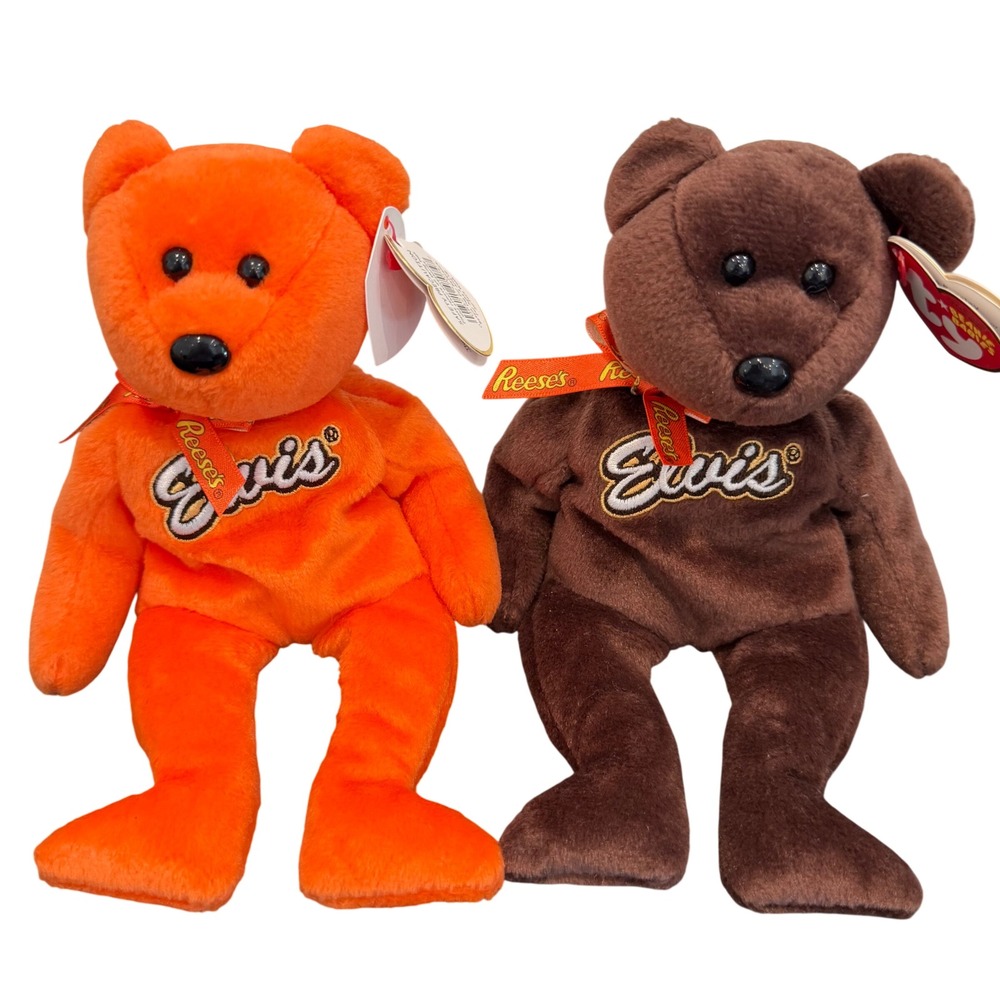 Ty Beanie Babies Elvis Presley Coco Reese's Bears Orange Brown Walgreens 2007